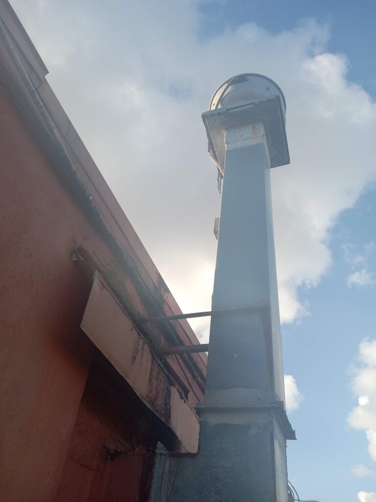 Very tall restaurant kitchen hood fan